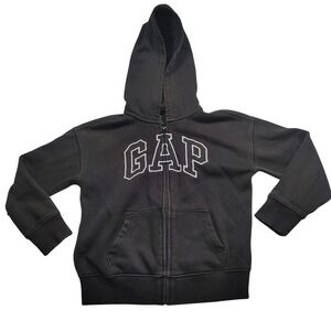 GAP Kids Black Zip Up Hoodie Sweatshirt Size S‎ 6-7
